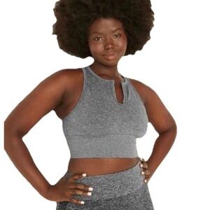 Victorias Secret PINK Active Seamless Crop Split Neck Gym Sports Bra Size XS